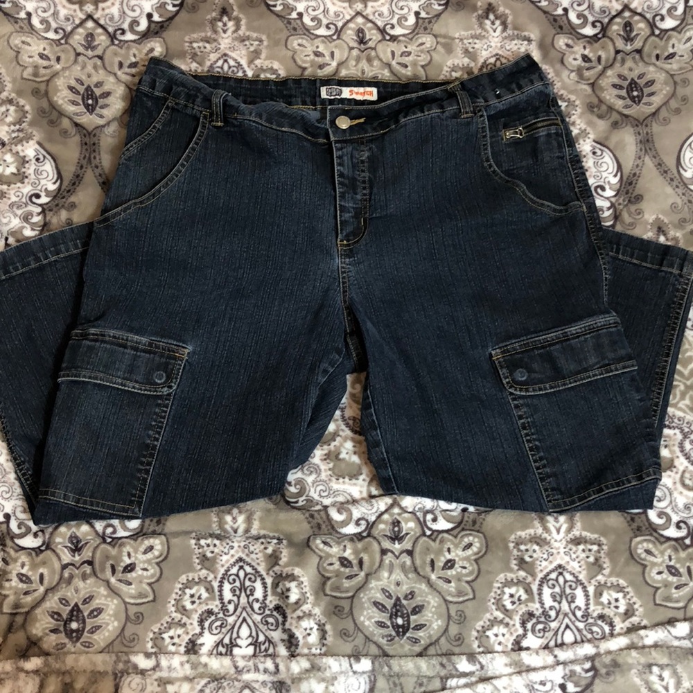 Faded Glory Stretch Size 16 Jean Capris Good